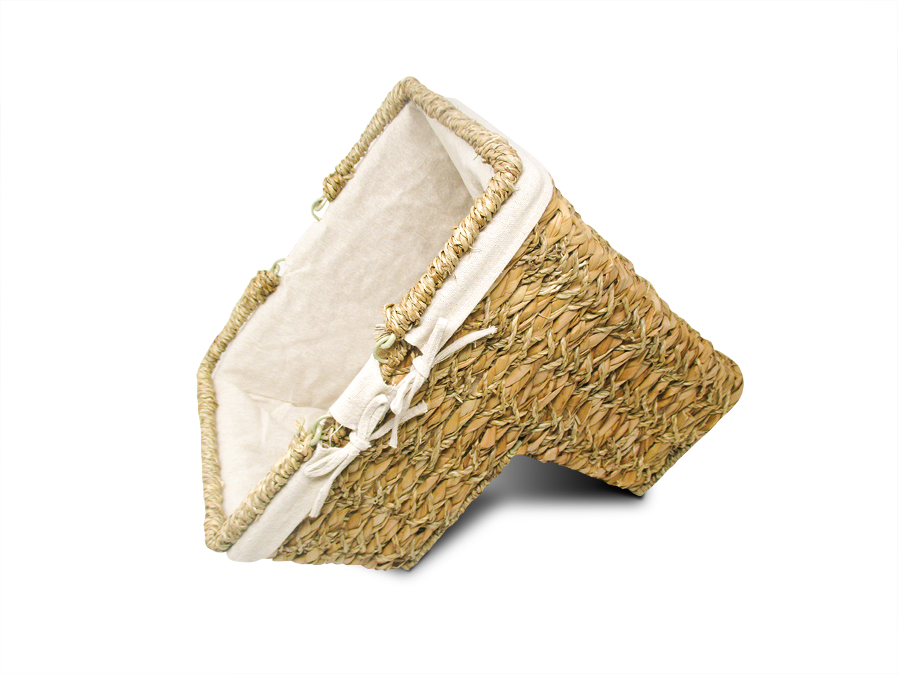 Storage Stair Basket Organizer Set With Handles and Fabric Liner by