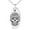 Silver, variant on Stainless Steel Day of the Dead Sugar Skull Engraved Small Oval Charm Pendant Necklace