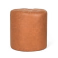 thumbnail image 2 of Joveco Padded Leather Ottoman,Vanity Chair Stool Modern Foot Stool Ottoman for Bedroom, Living Room (Orange), 2 of 5