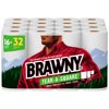 Brawny Tear-A-Square Paper Towels, White, 16 Double Rolls