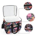 thumbnail image 6 of FORMRS Insulated Cooler Bag 24 Cans Capacity Soft Leakproof Lunch Box with Side Pockets, Vibrant Pink Floral Pattern, 6 of 7