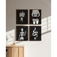 thumbnail image 6 of HAUS AND HUES Edgy Black and White Art Prints Set of 4 - Skull Wall Art, Halloween Artwork for Teen Girls Bedroom, Halloween Wall Art and Witchy Decor Aeshetic, Goth Decor (11X14, WALNUT FRAMED), 6 of 6