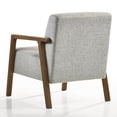 thumbnail image 5 of Omax Decor Fletcher Solid Wood & Fabric Upholstered Lounge Accent Chair in Gray, 5 of 7