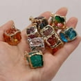 thumbnail image 3 of HOOUN 10pcs 25mm Square Rainbow Multicolor Glass Crystal Chakra Rock Stone Pendants-White-25x25mm, 3 of 9
