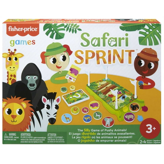 Fisher-Price Safari Sprint Kids Game with Cards & Tokens for Players 3 Year Olds & Up