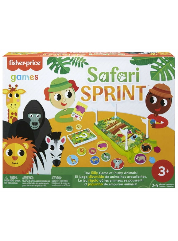 Fisher-Price Safari Sprint Kids Game with Cards & Tokens for Players 3 Year Olds & Up