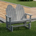 thumbnail image 2 of Wildridge Classic Adirondack Glider, Light Gray - Outdoor Weather Resistant Recycled HDPE Glider for Porch, Patio, Deck, 2 of 4