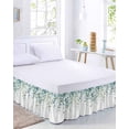 thumbnail image 2 of Sage Green Eucalyptus Bed Skirt King Size, Watercolor Botanical Leaves Wrap Around Bed Skirting with Adjustable Elastic Strap, Dust Ruffle Pleated Bedskirts 16 Inch Drop for Bedroom King Beds, 2 of 9
