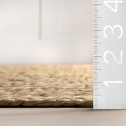 nuLOOM Rigo Hand Woven Farmhouse Jute Area Rug, 5 x 8, Natural