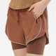 thumbnail image 1 of TaTaai Women High Waist Solid Sports Shorts Double Layer Anti-Exposure Stretch Elastic Waist Drawstring Zipper Pocket Quick Dry Yoga Running Shorts Gift, 1 of 8