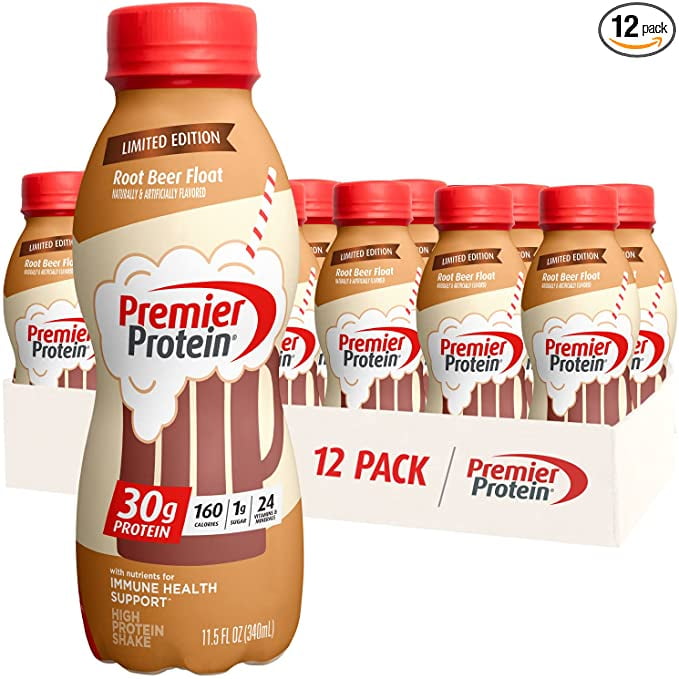 Premier Protein Shake, Root Beer Float, 30g Protein, 1g Sugar, 24 Vitamins & Minerals, Nutrients