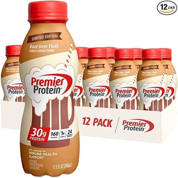 Premier Protein Shake, Root Beer Float, 30g Protein, 1g Sugar, 24