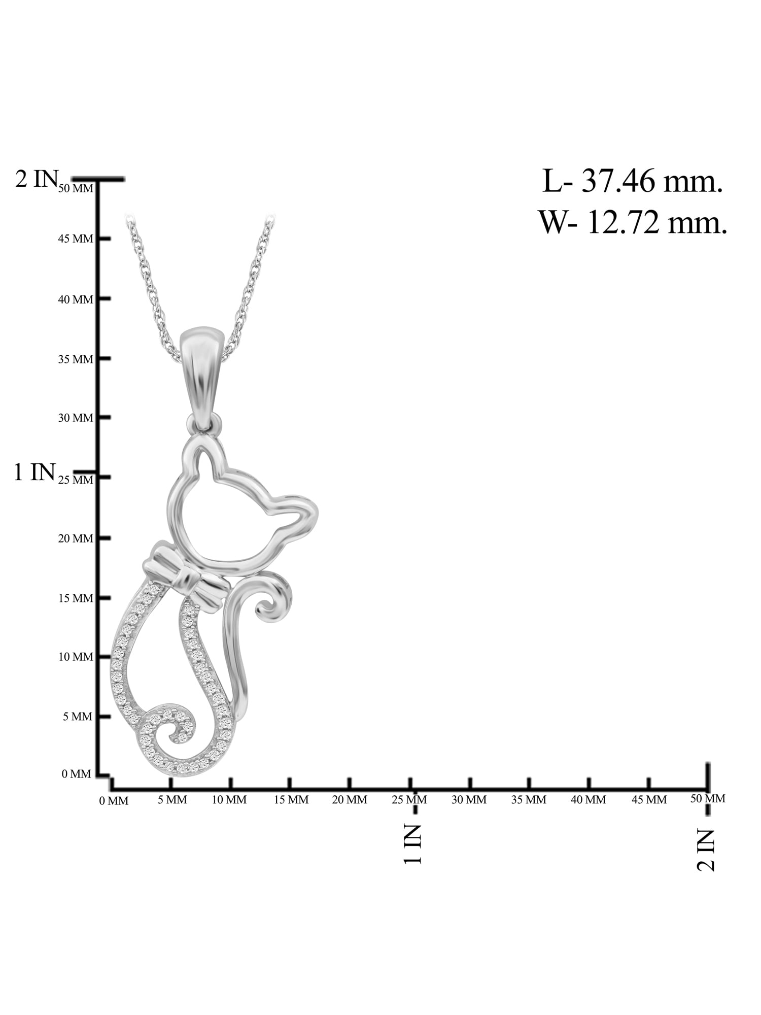JewelersClub Accent White Diamond Sterling Silver Cat Pendant