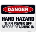thumbnail image 1 of Hand Hazard Turn Power Off Before Reaching In Sign, OSHA Danger Sign, 24x30 Reflective Aluminum EGP, 1 of 1