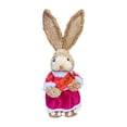 thumbnail image 1 of yuksok Easter Bunny Figurine 13.8Inches Straw Rabbit Statue for Cabinet Table Decor A, 1 of 9