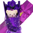 Abbie Home Flower Bouquet 3 Scented Soap Roses Gift Box with Cute Teddy