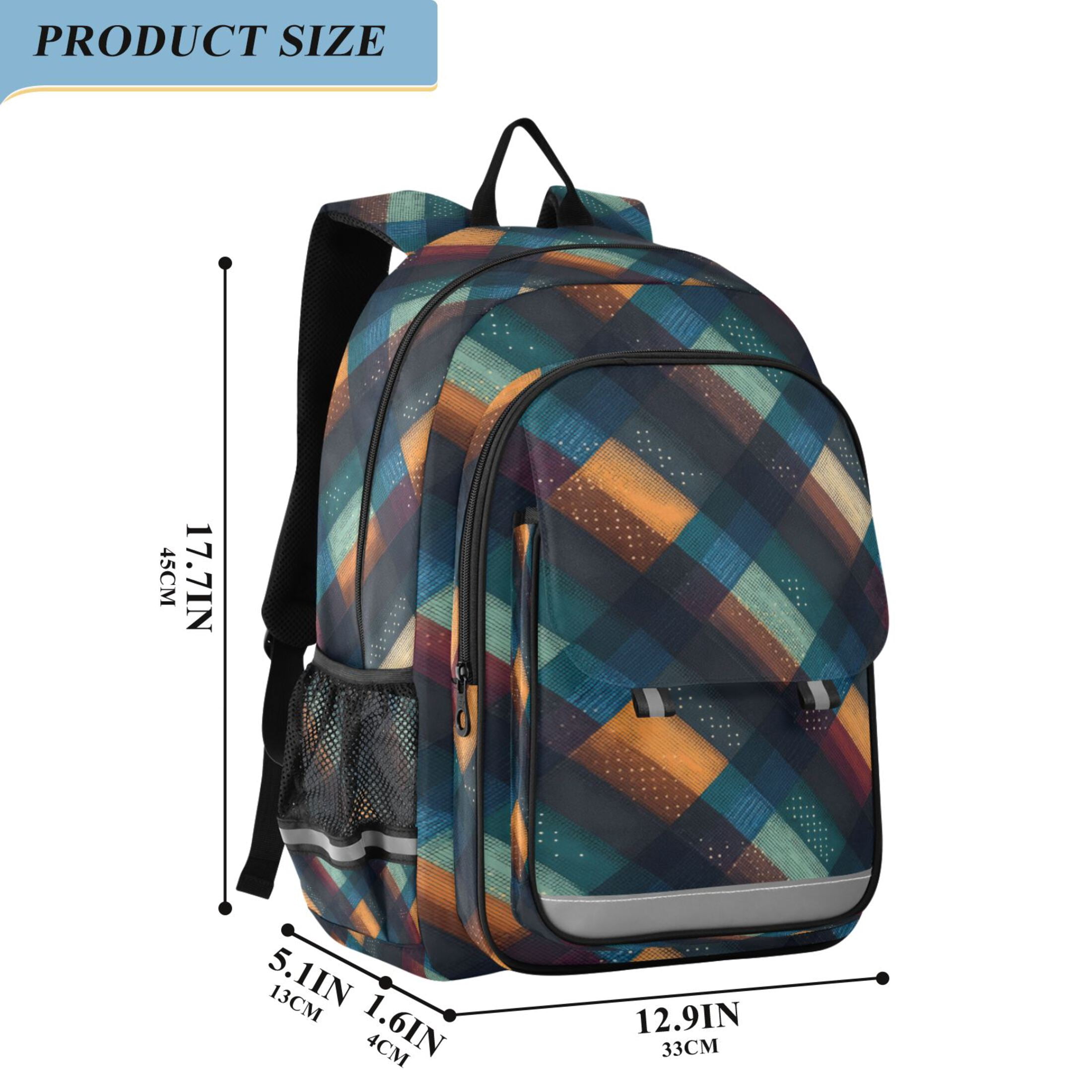 ALAZA Retro Checkered School Laptop Backpack Travel Bag Casual Student Bookbag Rucksack