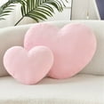 thumbnail image 2 of Petrella Heart Pillow Cute Fuzzy Decorative Cushion for Living Room Bed Pink 19"x15", 2 of 7