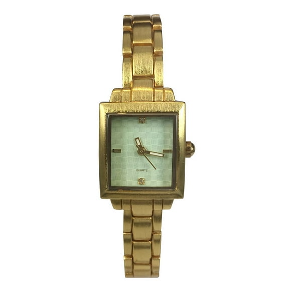 Time and Tru Ladies Analog Gold Plated Bracelet Tank Wristwatch