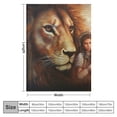 thumbnail image 4 of COMIO Flannel Blanket Throw Blanket (Universal 1) Excellent Hand Feel Indian Woman Lion White, 4 of 6