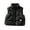 Black, variant on Baby Boys Stand Collar Quilted Puffer Vest With Bear Charm And Zip Front