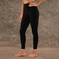 thumbnail image 2 of BiZtdJrK Solid Yoga Leggings for Women Tummy Control Butt Lifting Workout Gym Pants Seamless Stretch High Waisted Leggings on sale clearance 2025 Black M, 2 of 10