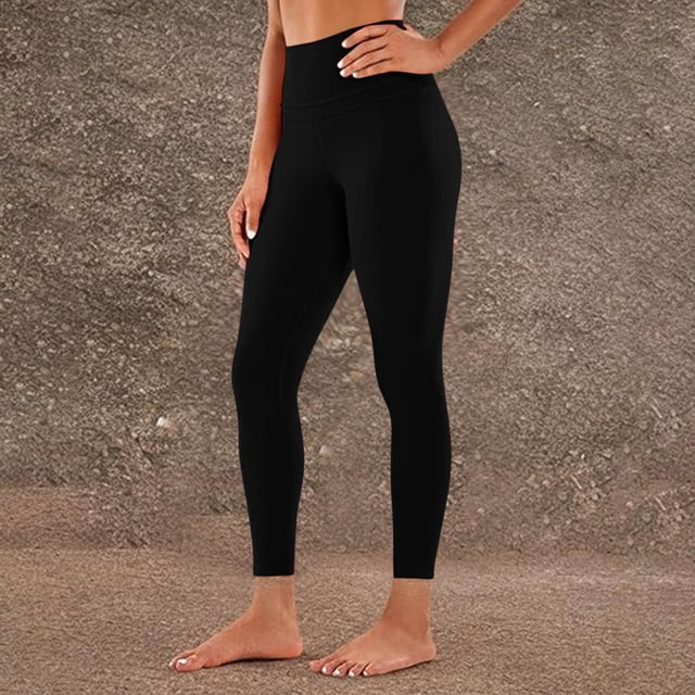 Aqestyerly Pantalon de Yoga Élastique pour Femmes Couleur Unie Léger Extensible pour Exercice Course Usage Quotidien