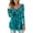 Blue, variant on Askfv Women's Plus Size V Neck Tops Long Sleeve Swing Tunic Shirt Flowy Henley Casual Blouse Tops