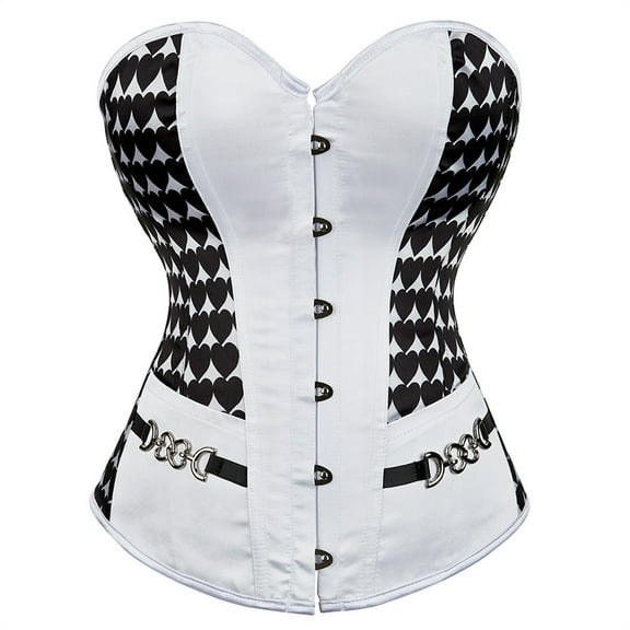 Grebrafan Steampunk Corset Overbust Pirate Corsets Bustiers Black 4XL