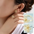 thumbnail image 1 of mtvxesu Rings Pearl Flower Earrings Set Ladies Jewelry Gift Sale, 1 of 7