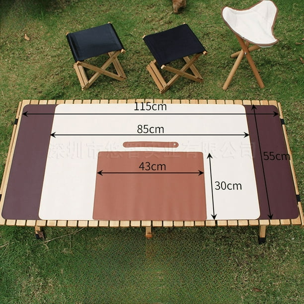 Mantel de cuero sintético para mesa de camping al aire libre, lavable, para pícnic, de gran tamaño