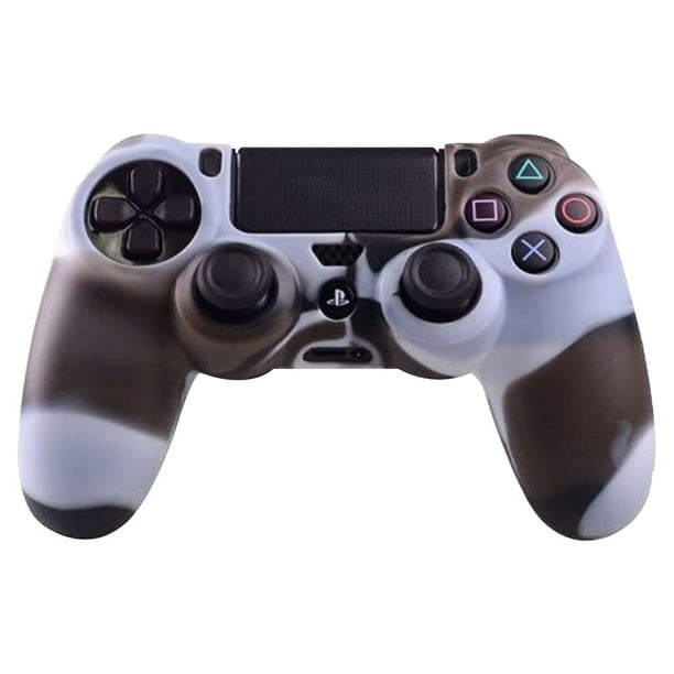 PS4 Controller Skin Grip Cover Case Set Protector de silicona suave Gel Goma Shell Antideslizante Thumb Stick Caps para Playstation 4 Controller Gaming Gamepad Adepaton 2033313-10
