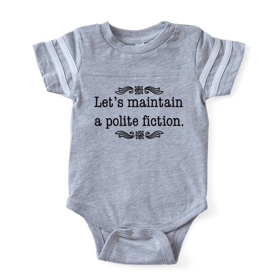 CafePress - Polite Fiction_Bl - Cute Infant Baby Football Bodysuit