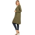 thumbnail image 3 of MOA COLLECTION Women's Solid Casual Loose Fit Long Sleeve Pocket Open Front Duster Cardigan, 3 of 5
