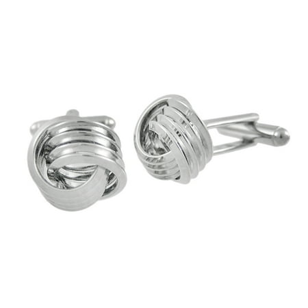 - Stainless Steel Knot Cufflinks Elegant Formal Cuff Links