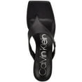 thumbnail image 3 of Calvin Klein Womens Jerell Leather Thong Block Heels, 3 of 3