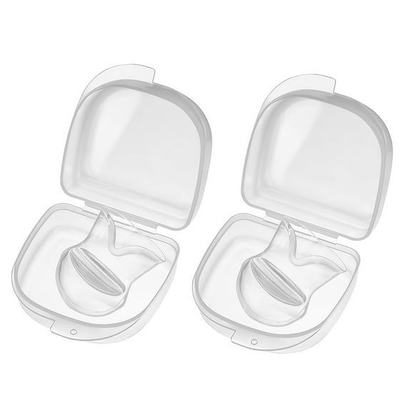 Manwang Anti-snore Tool 2pcs Tongue Retainer for Sleep Quality Optimal Airflow Snore Destroy Silicone Tongue Cover for Night Tongue Retainer for Snoring