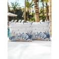 thumbnail image 4 of Outdoor Pillows Waterproof, Blue Starfish Coastal Throw Pillows with Inserts Included, Eucalyptus Summer Nautical Shell Wooden Indoor Outdoor Decorative Lumbar Pillow for Bed/Couch 16"x16", 2Pcs, 4 of 8