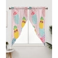 thumbnail image 3 of Swag Curtains, Flamingo Pineapple Palm Leaf Tropical Hawaii Rod Pocket Kitchen Curtains Valances Tier Curtains Swag Valance Curtains for Bedroom Living Room 36" x 36", 2 Panels, 3 of 6
