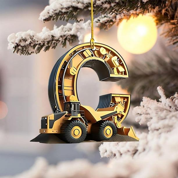 26 Letters Building Vehicle Christmas Decorations Christmas Tree Pendants