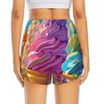 thumbnail image 2 of Lsque Rainbow Melting Ice Cream Printed Women's Running Shorts with Liner Pockets,Elastic Quick Dry Workout Athletic Gym Yoga Shorts,Womens High Waist Shorts-Large, 2 of 9