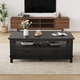 thumbnail image 3 of CazToi 2 Drawer Coffee Table Rectangular Center Table with Storage Shelves, 3 of 10