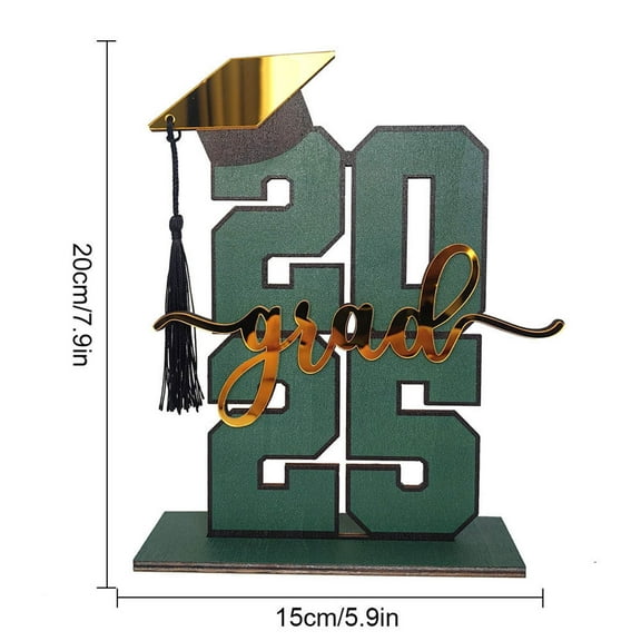 potrochi 2025 Graduation Party Decorations Wooden Class of 2025 Table Centerpieces Grad Congratulate Table Toppers for High School College Graduation Party Favor Supplies Photo Booth Props