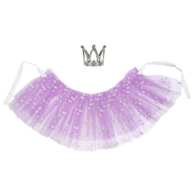 Falda de malla para fotografía de bebé, vestido de princesa suave y lindo para fotografía de recién nacido con corona para niñas pequeñas, color morado