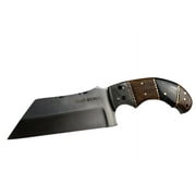 9" Huntdown FullTang Tanto Blade Hunting Knife with Wood Handle & Leather Sheath