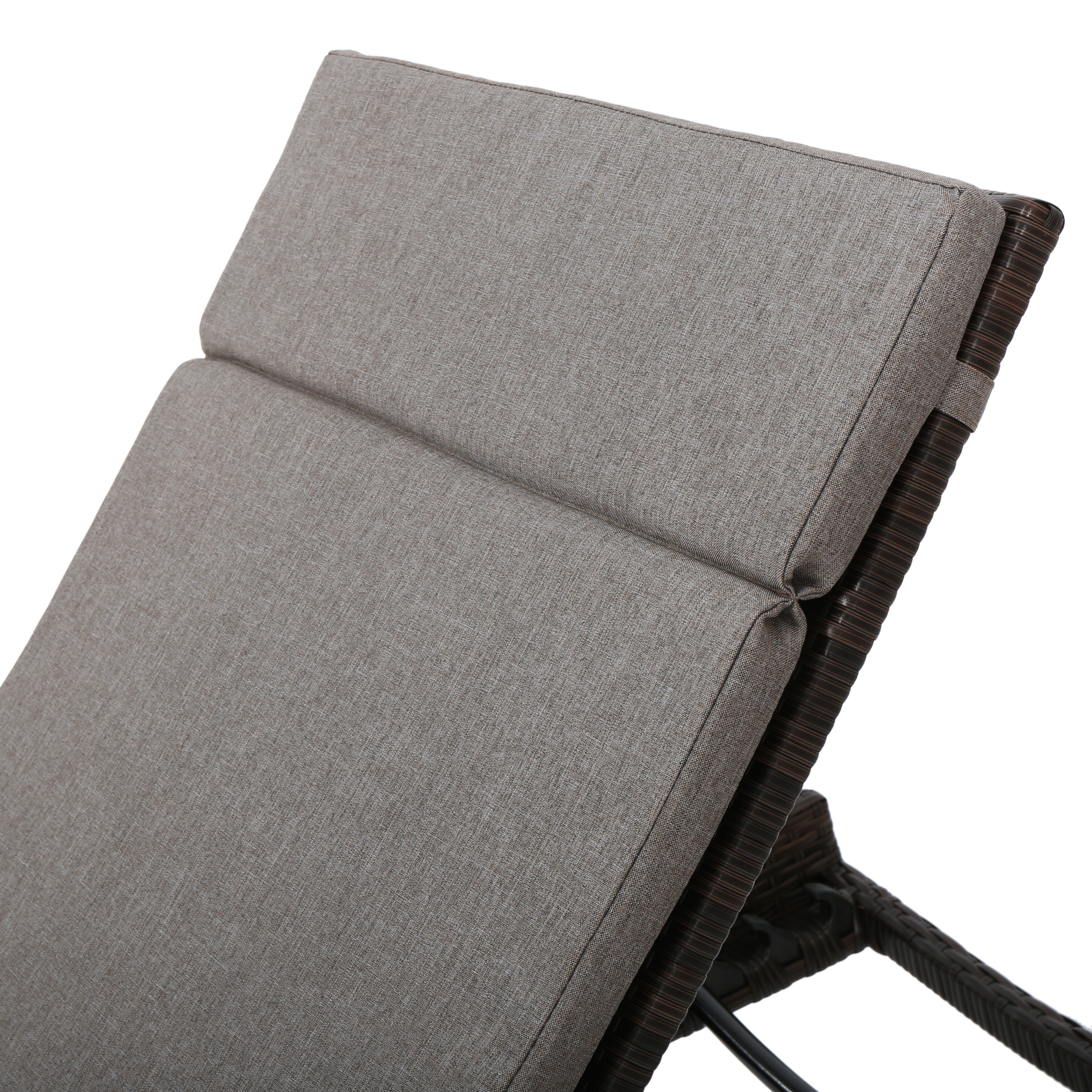 Anthony Outdoor Wicker Adjustable Chaise Lounges with Cushions, Set of 2, Multibrown, Charcoal