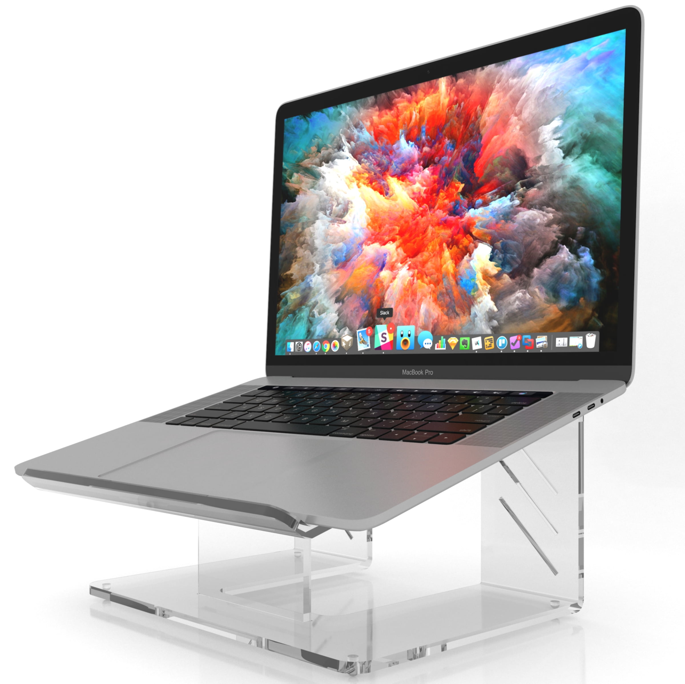 6mm Clear Acrylic Laptop Stand, Portable Ergonomic Laptop Stand for Desktop, Clear Desk Riser