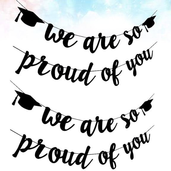 LABSERRON Graduation Party Supplies Black Paper Graduation Banner Yard Indoor Outdoor Decoration 2Set