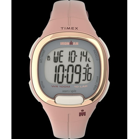 TIMEX Women's IRONMAN Transit 33mm Resin Strap Watch – Rose Gold Top-Ring & Pink Resin Strap