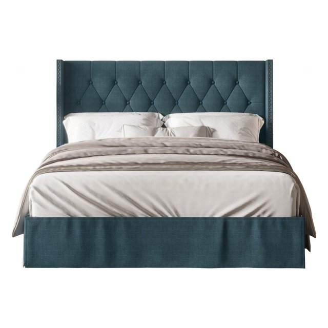 Billy Touffeté Plate-Forme Rembourrée Bed Denim Bleu - Complet